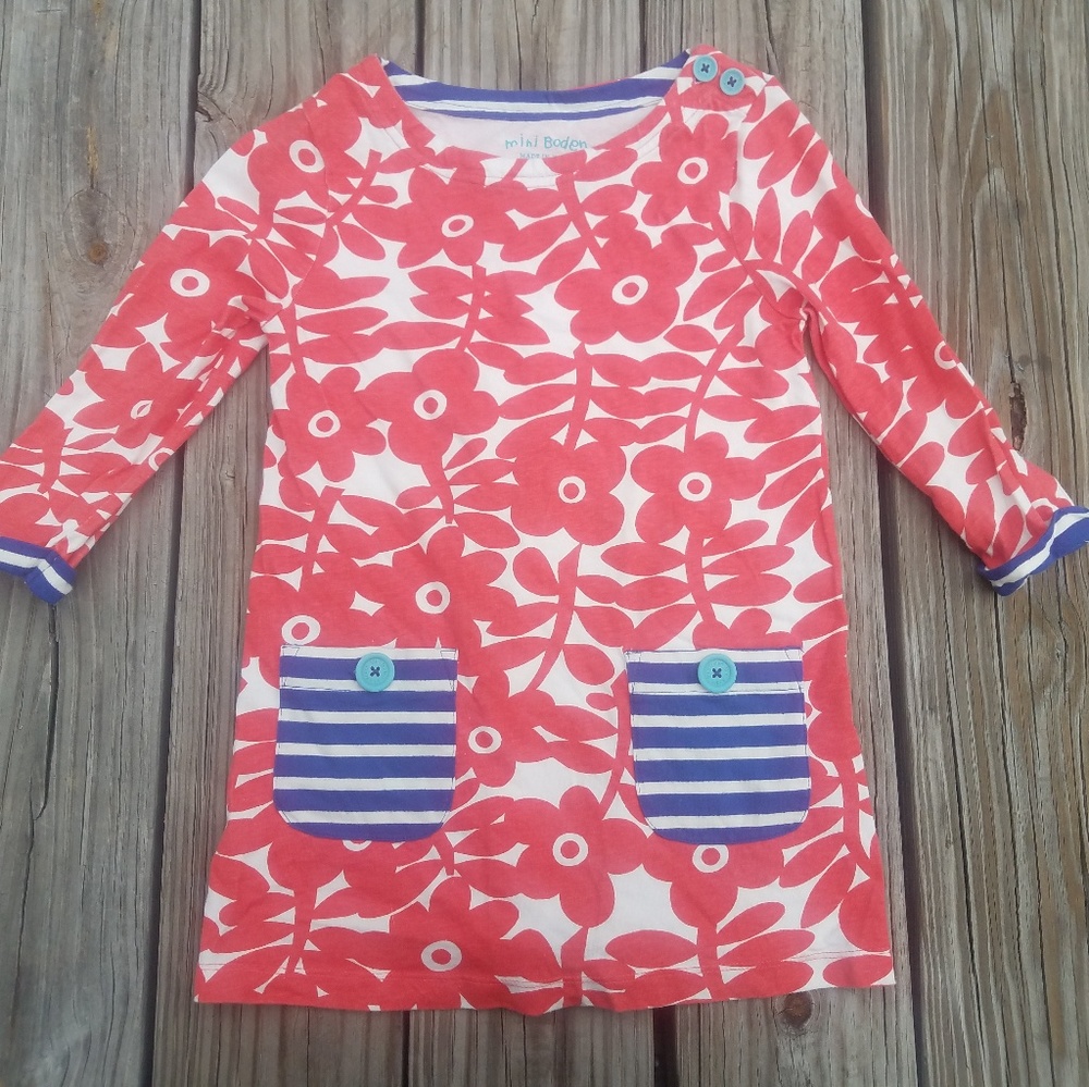 Boden Designer Cotton Long Shirt Sz 7/8 Girls